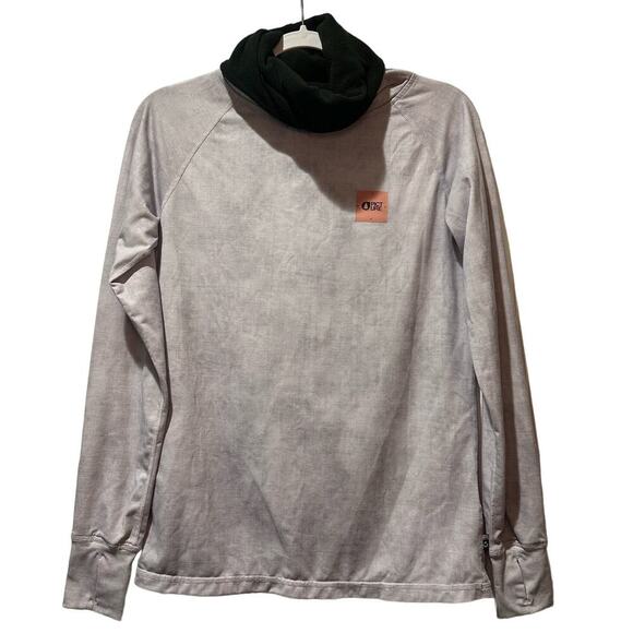 Picture Sz‎ M Organic Baselayer Long Sleeve Mock Neck DryNow Wicking Lilac Gray - Picture 1 of 9